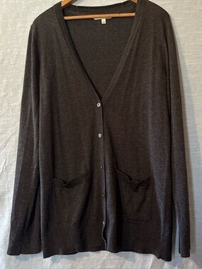 41 Hawthorn Cardigan Sweater Button Up Long Sleeve Charcoal Gray Women’sSz M